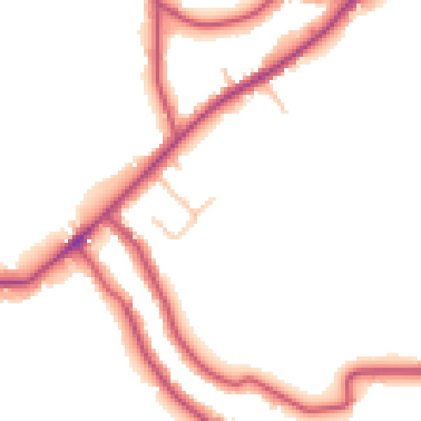 Daytime road noise heatmap for EN5 3JL