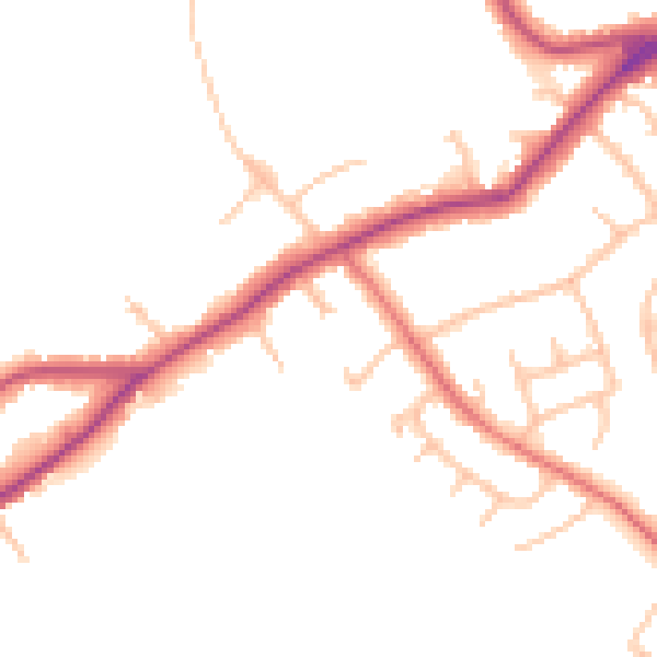 Daytime road noise heatmap for EN5 3LP