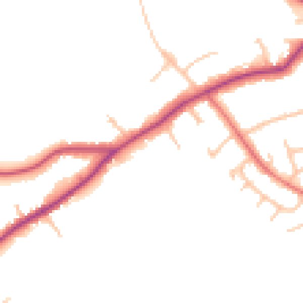 Daytime road noise heatmap for EN5 3LU