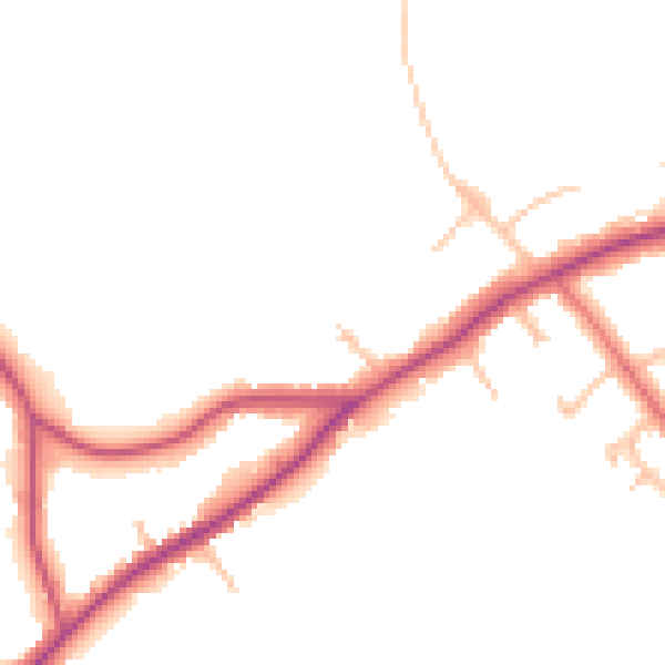 Daytime road noise heatmap for EN5 3LX