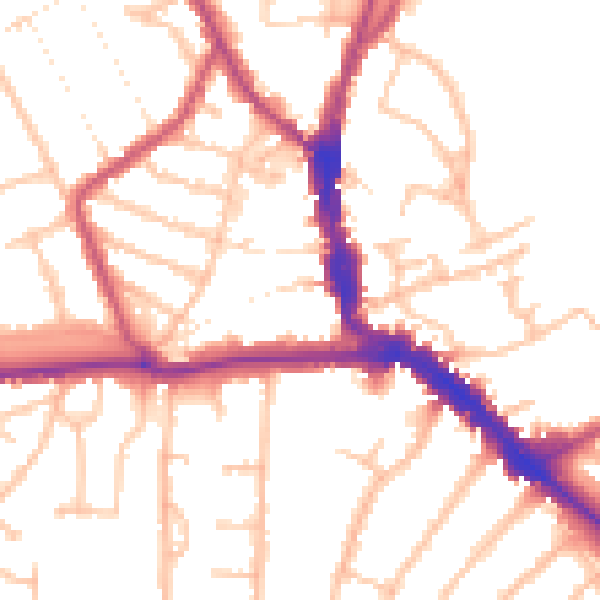 Daytime road noise heatmap for EN5 4DF