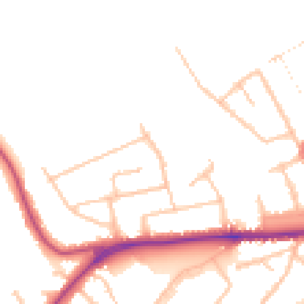 Daytime road noise heatmap for EN5 4ED