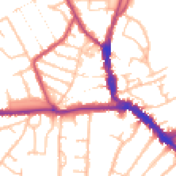 Daytime road noise heatmap for EN5 4HZ