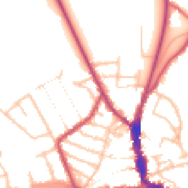 Daytime road noise heatmap for EN5 4LG