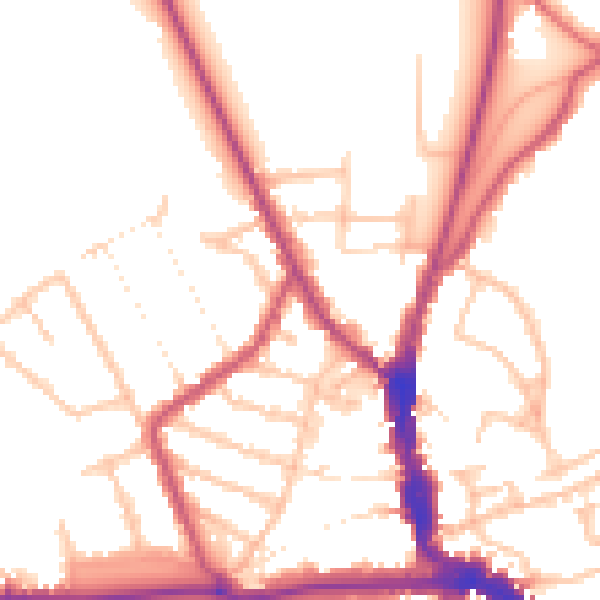 Daytime road noise heatmap for EN5 4LJ