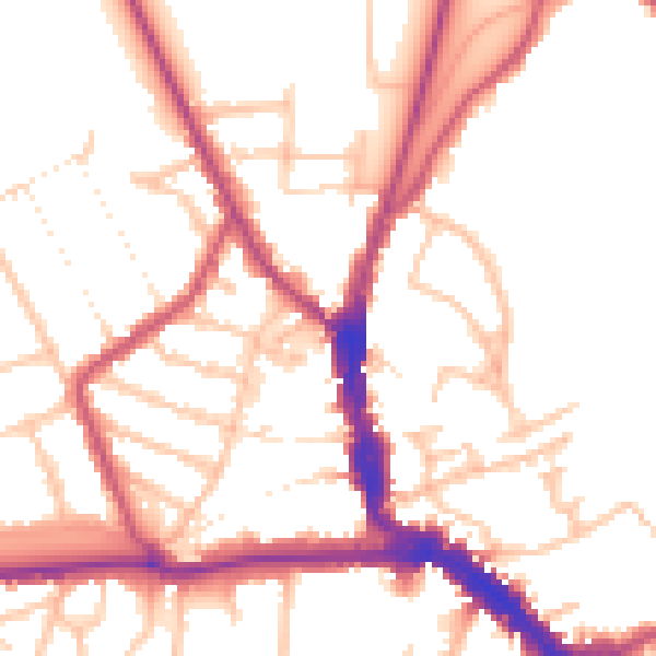 Daytime road noise heatmap for EN5 4LS