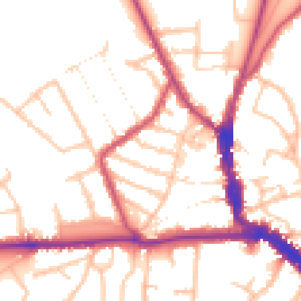 Daytime road noise heatmap for EN5 4LX