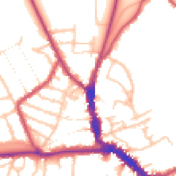 Daytime road noise heatmap for EN5 4PD