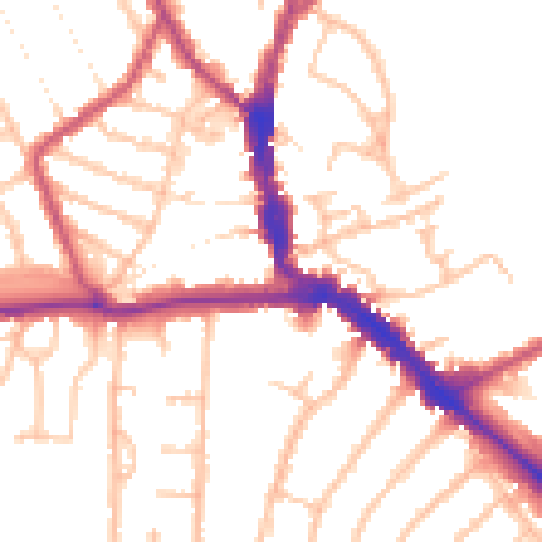 Daytime road noise heatmap for EN5 4QS