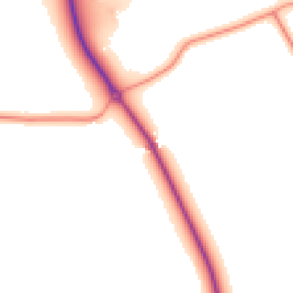 Daytime road noise heatmap for EN5 4RE