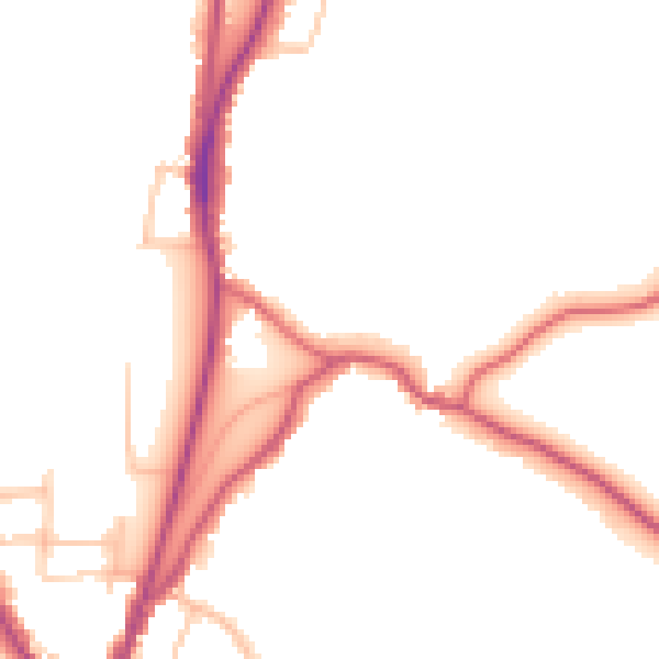 Daytime road noise heatmap for EN5 5FJ