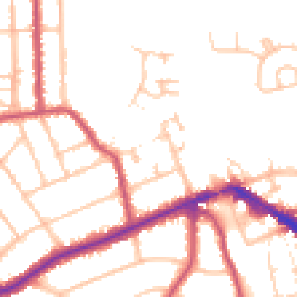Daytime road noise heatmap for EN5 5JD