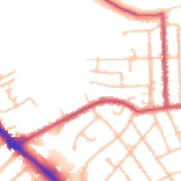 Daytime road noise heatmap for EN5 5LN