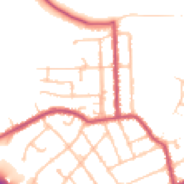 Daytime road noise heatmap for EN5 5LR