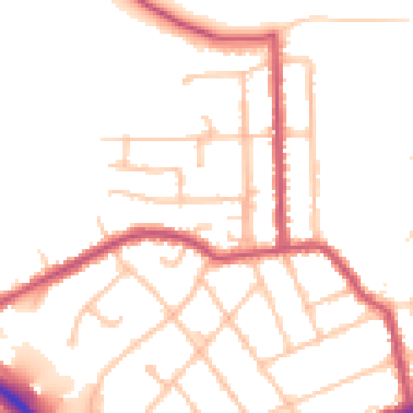 Daytime road noise heatmap for EN5 5LZ