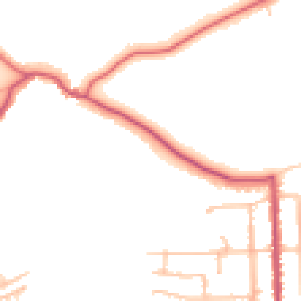 Daytime road noise heatmap for EN5 5QF