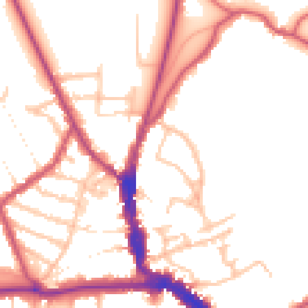 Daytime road noise heatmap for EN5 5TB