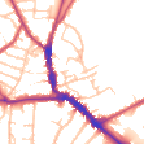 Daytime road noise heatmap for EN5 5YL