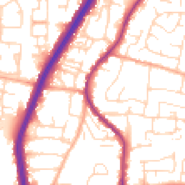 Daytime road noise heatmap for EN8 0AA