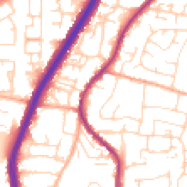 Daytime road noise heatmap for EN8 0AD