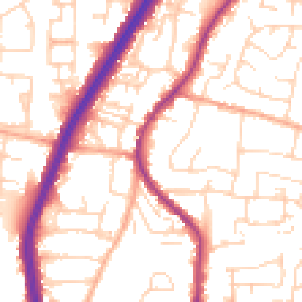Daytime road noise heatmap for EN8 0AE