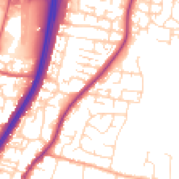 Daytime road noise heatmap for EN8 0AF