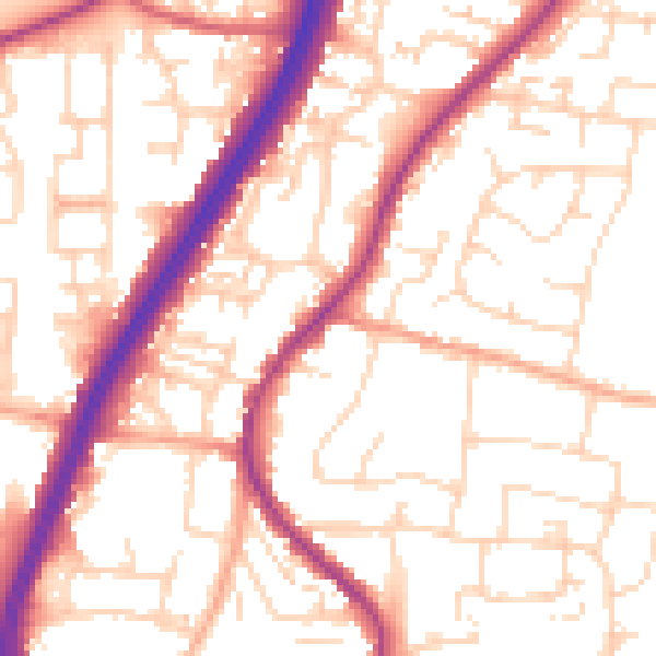 Daytime road noise heatmap for EN8 0AH