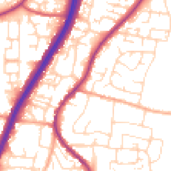 Daytime road noise heatmap for EN8 0AJ