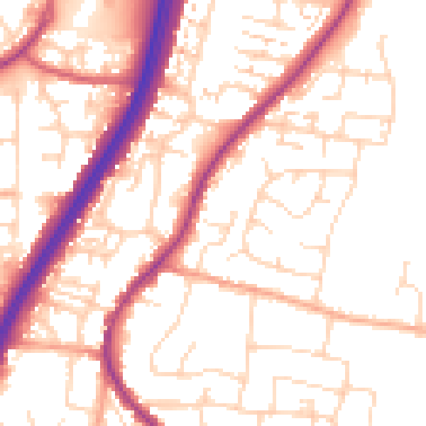 Daytime road noise heatmap for EN8 0AL