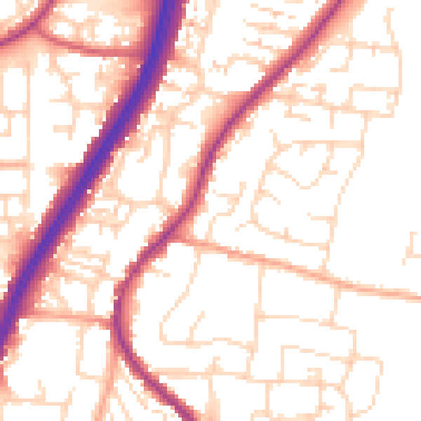 Daytime road noise heatmap for EN8 0AN