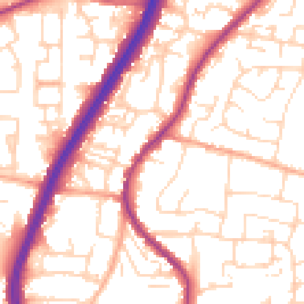 Daytime road noise heatmap for EN8 0AQ