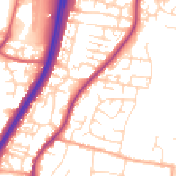 Daytime road noise heatmap for EN8 0AR