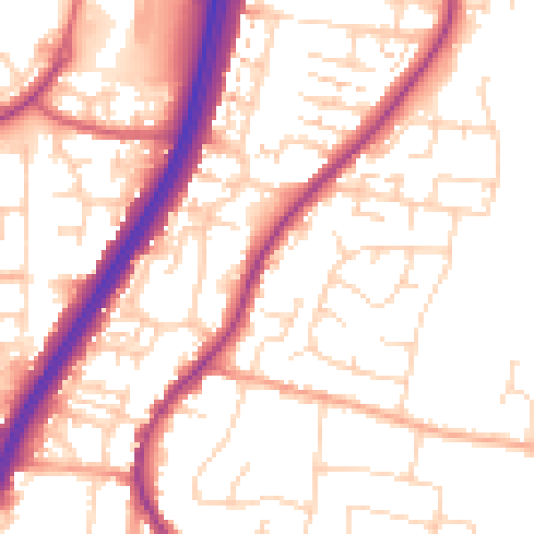 Daytime road noise heatmap for EN8 0AW