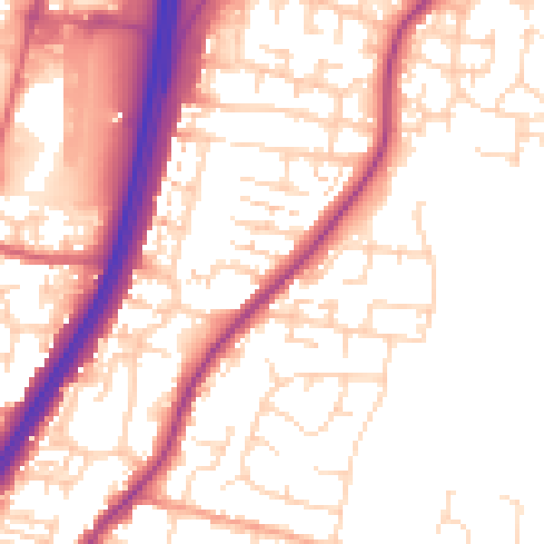 Daytime road noise heatmap for EN8 0BA