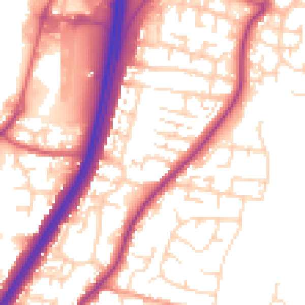 Daytime road noise heatmap for EN8 0BB