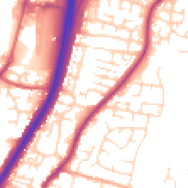 Daytime road noise heatmap for EN8 0BD