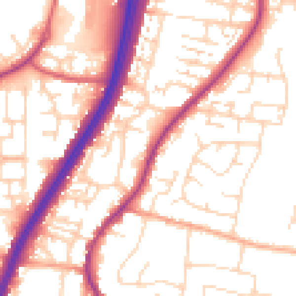 Daytime road noise heatmap for EN8 0BE