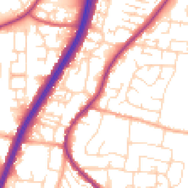 Daytime road noise heatmap for EN8 0BL