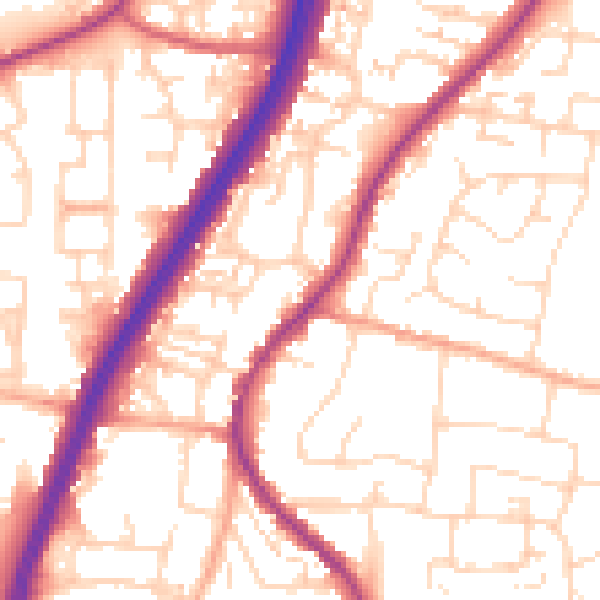 Daytime road noise heatmap for EN8 0BP