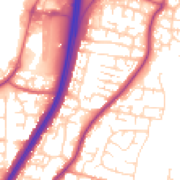 Daytime road noise heatmap for EN8 0BT
