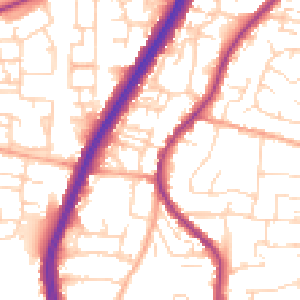 Daytime road noise heatmap for EN8 0BU