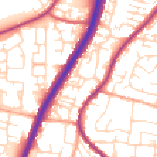 Daytime road noise heatmap for EN8 0BW