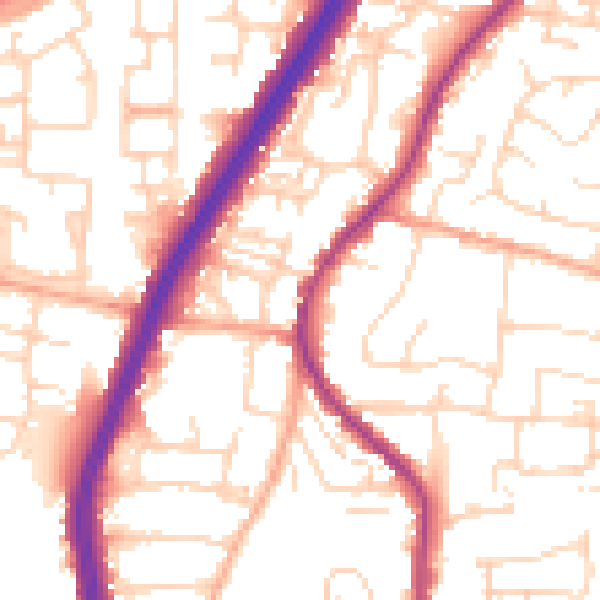 Daytime road noise heatmap for EN8 0BX