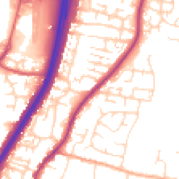 Daytime road noise heatmap for EN8 0DE