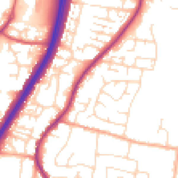 Daytime road noise heatmap for EN8 0DH