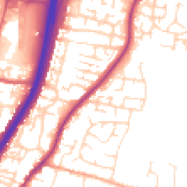 Daytime road noise heatmap for EN8 0DN