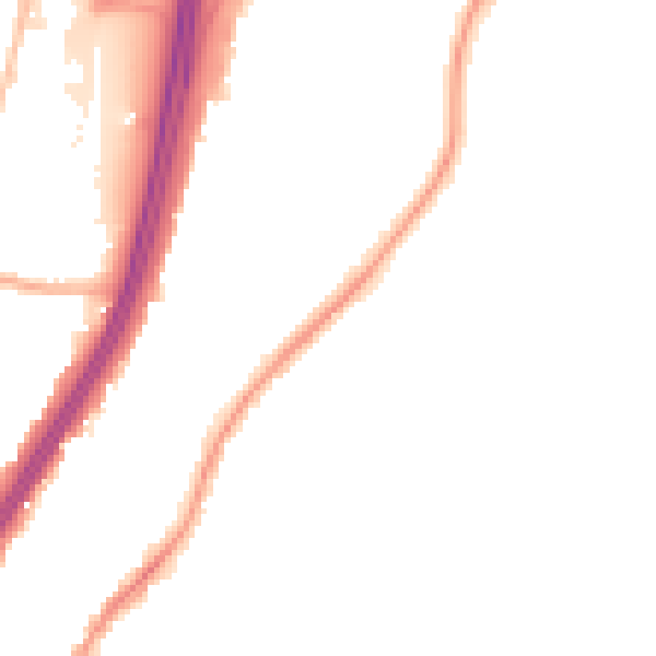 Night-time road noise heatmap for EN8 0DN