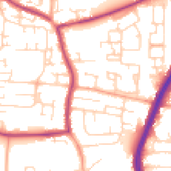 Daytime road noise heatmap for EN8 0DX