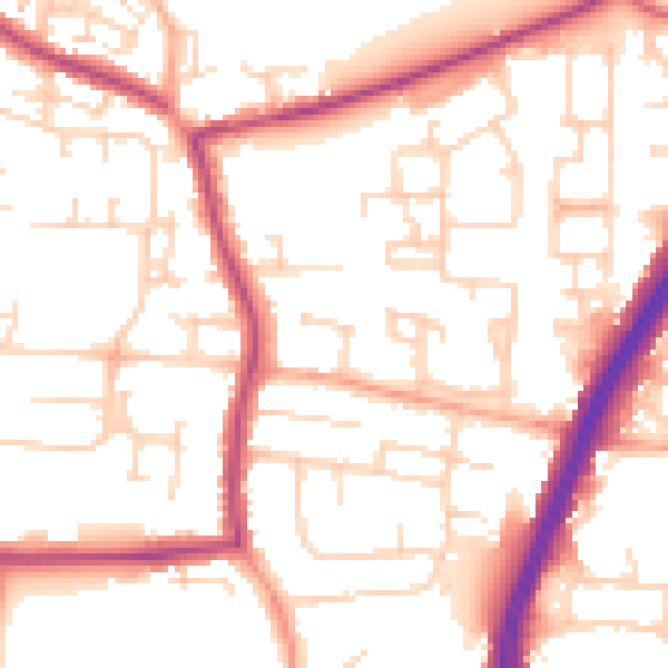 Daytime road noise heatmap for EN8 0EE