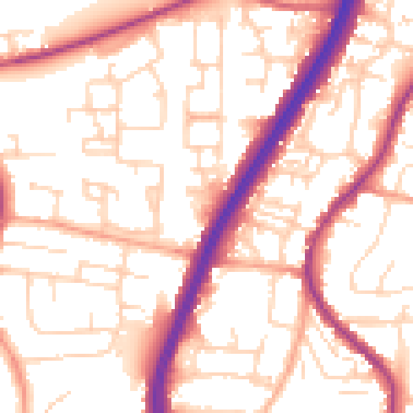 Daytime road noise heatmap for EN8 0ND